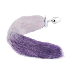 purple & white fox shapeable metal tail, 18"	