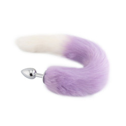 purple with white fox metal tail, 18"	