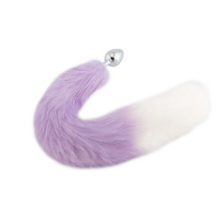 purple with white fox metal tail, 18"	
