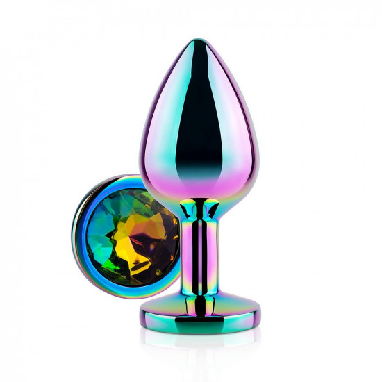 rainbow gem prism metal butt plug