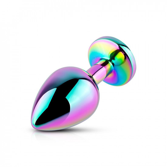 rainbow gem prism metal butt plug