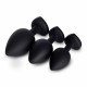 rainbow gem black silicone butt plug set