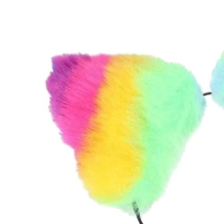 rainbow colored pet ears
