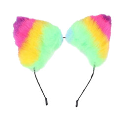 rainbow colored pet ears