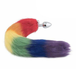 rainbow fox shapeable metal tail, 18"	