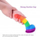 rainbow realistic dildo suction cup g-spot simulator handheld massager