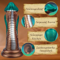 realistic animal dildos 8 inch curved snake