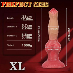 realistic dog dildo butt plug - huge flesh silicone dildo with big suction cup.