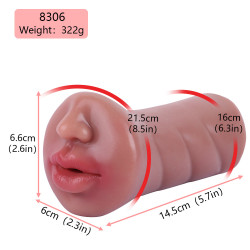 realistic oral pocket pussy men masturbation cup - lifelike mounth penis masturbator