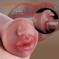 realistic oral pocket pussy men masturbation cup - lifelike mounth penis masturbator