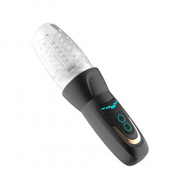 realistic pocket pussy male masturbator - handheld rotating penis masturbation cup