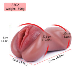realistic pussy male masturbation cup - big labia vagina penis masturbator sex toy for men