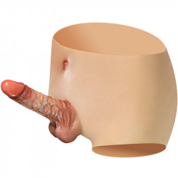 realistic textured penis sleeve dildo panties