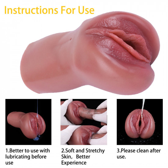 realistic vaginal pussy male masturbator - premium silicone penis masturbation sex toy for men