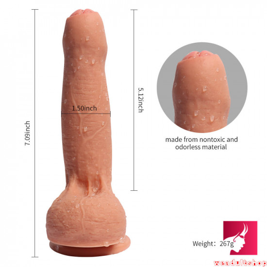 realistic uncut dildo double layer silicone ultra skin dildo