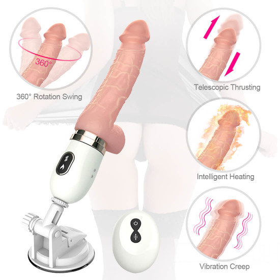 realistic vibration dildo heating telescopic dildo gun automatic sex machine