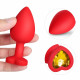 yellow gem red silicone butt plug set