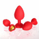 yellow gem red silicone butt plug set