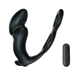 remote controlled finger prostate massager - vibrating cock ring male sex toys