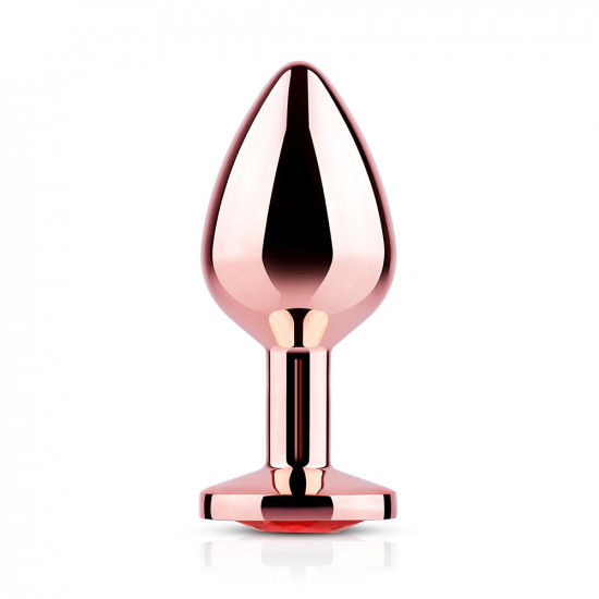 red gem rose gold metal butt plug