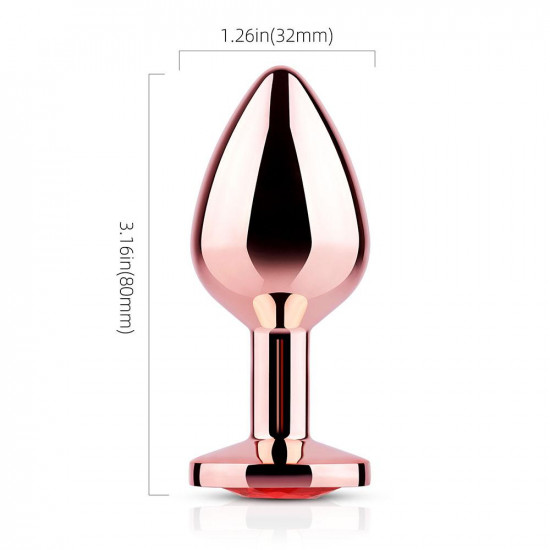 red gem rose gold metal butt plug red gem rose gold metal butt plug
