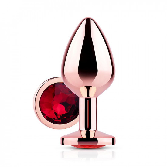 red gem rose gold metal butt plug