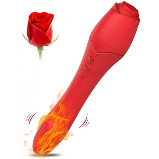 rose red heating clitoris g spot vibrator for women