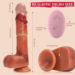 rotating heating vibrating thrusting multi dildo