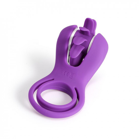 roxy - licking vibrating dual penis ring