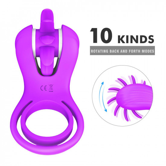 roxy - licking vibrating dual penis ring