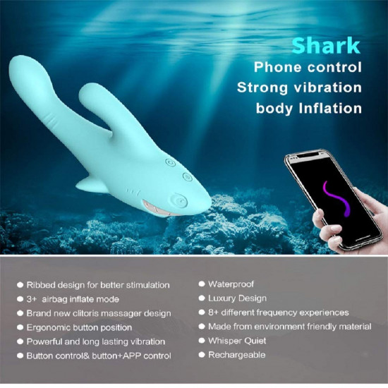 shark vibrator thrusting expanding charging av massaging wand