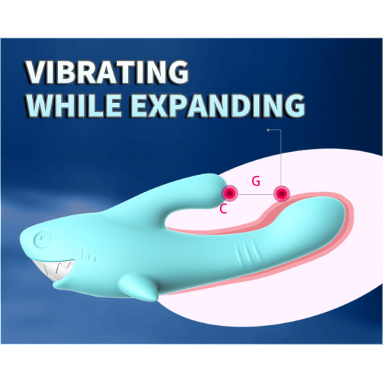 shark vibrator thrusting expanding charging av massaging wand