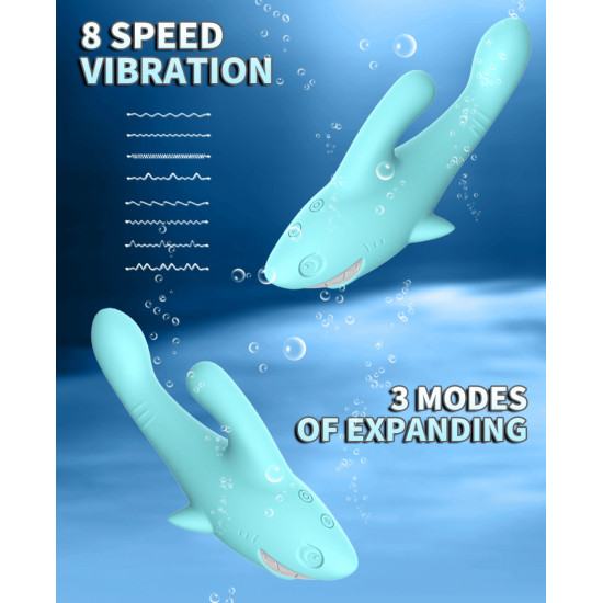 shark vibrator thrusting expanding charging av massaging wand