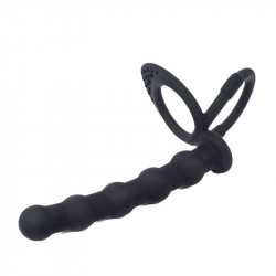 silicone cock ring anal beads couple sex toy - penis delay training vagina prostate massager
