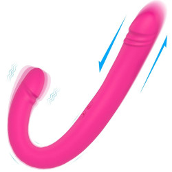silicone double dildo lesbian thrusting