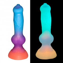 glow in the dark dog knot woman dildo