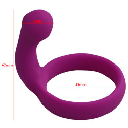 silicone penis ring with anal plug sex toy for men prostate massaging