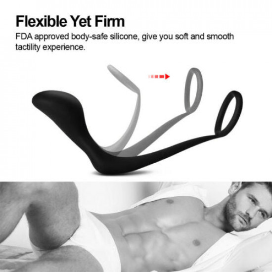 silicone anus expander g-spot massaging butt plug for gay