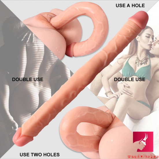 silicone double dildo u shaped interactive long dildo