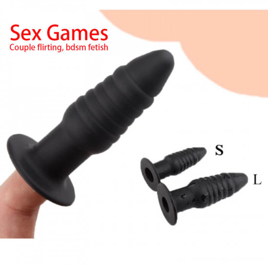 silicone finger thread hollow butt plug for adult