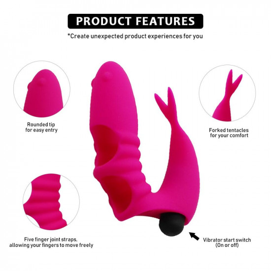 single frequency vibrating figure glove silicone vibrator for anus vagina