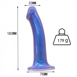 skinny dildo 7 inch blue smooth