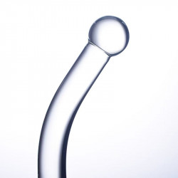 smooth threaded double head glass dildo