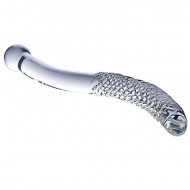 smooth threaded double head glass dildo