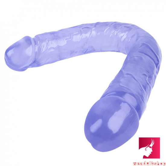 long skinny dildo smooth double soft silicone kiss sex toy