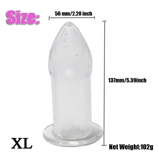 soft silicone 5 size hollow butt plug anal sex toy