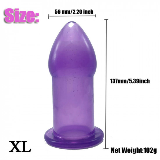 soft silicone 5 size hollow butt plug anal sex toy