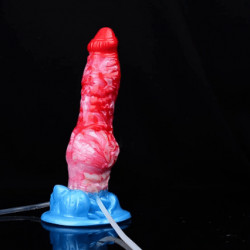 squirting inflatable dog dildo butt plug - strapon pegging prostate massager sex toys for women