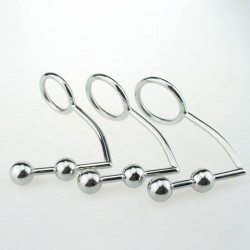 stainless steel cock ring with anal hook for anus prostate massaging