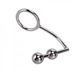 stainless steel cock ring with anal hook for anus prostate massaging